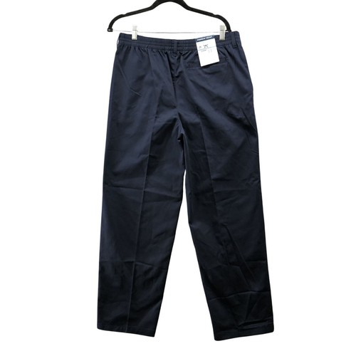 NWT French Toast School Uniform Pants 18 Husky Relax Fit Pull On Navy Blue - Picture 2 of 9