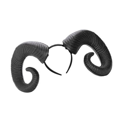 Headband Hair Band Goat Horn Big RAM Horns Costume for Cosplay Women Men - Picture 2 of 7