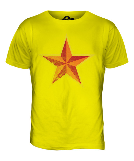 FADED COMMUNIST STAR STAMP PRINT MENS T-SHIRT COMMUNIST COMMUNISM CHE GUEVARA