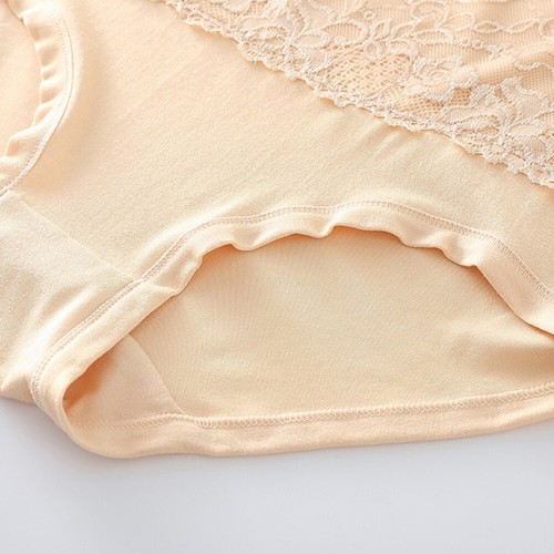 3 Pack Women High Waisted Lace Briefs Seamless Breathable Panties Soft Underwear - Picture 12 of 14