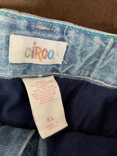 GIRLS DENIM STONEWASH SKORT SIZE XL HEART ACCENTS SUPER CUTE!! - Picture 3 of 5