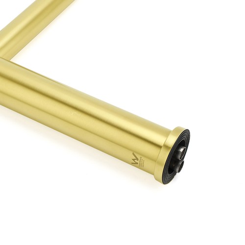 KYLINS Brushed Gold Bath Spout Basin Mixer Kitchen Sink Tap Shower Head Arm Set - Picture 91 of 277