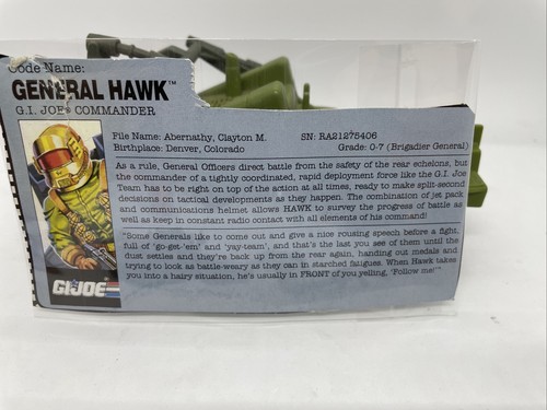 Modellino vintage 1991 Hasbro GI Joe ARAH 3,75" General Hawk 95% COMPLETO - Foto 9 di 10