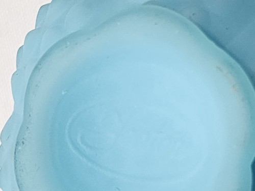 Fenton Blue Satin Glass Hobnail Fairy Lamp - 4.5 in height - Picture 6 of 7