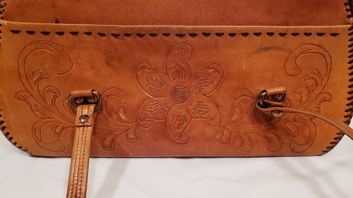 Vintage Ladies Leather Purse & Wallet, Tandy's Kit Made (?), Tooled Designs - Picture 6 of 24