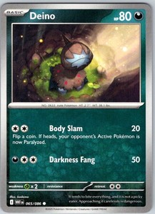 Deino 065/086 Near Mint SV: White Flare Pokemon Shipnow