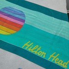 Vintage Hilton Head Rainbow Beach Towel Maiden Sunshine 1982 60"×35"