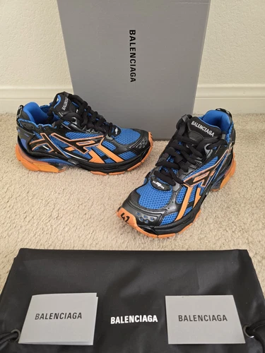 Scarpe sneakers Balenciaga Runner blu arancione nuove con scatola originali taglia:42 9 splendide