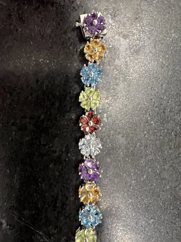 Pulsera de piedras preciosas multicolores Zales Foto 4 de 4