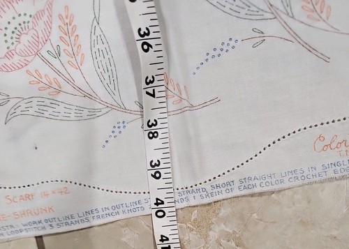 Vintage Linen Stamped Cross Stitch Embroidery 3 In Set Cook Floral Rose Pattern - Picture 7 of 13