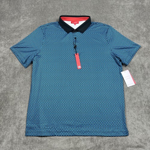 NEU Redvanly Golf Poloshirt Herren XL Blau Abstract Performance Stretch Active - Bild 2 von 10