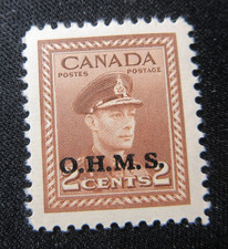 CANADA STAMPS MINT  #O2 1949-50  KGVI WAR ISSUE OHMS OVERPRINT  BOB