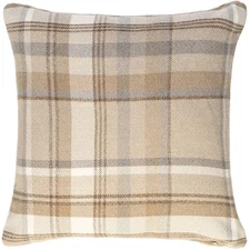 Natural Beige Heritage Tartan Decorative Throw Pillow Cover Case 17 x 17 Inch...
