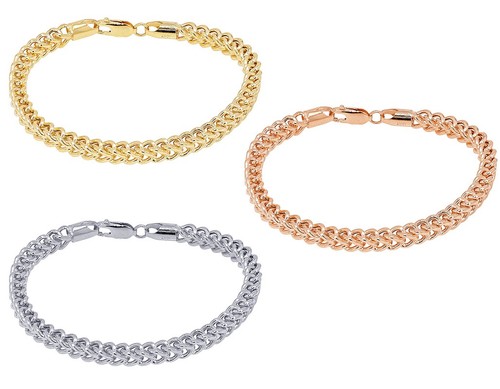 Hollow Franco Chain Bracelet 5MM 10K Gold 7"-9" - Bild 1 von 9