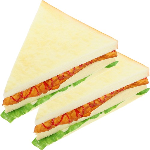 2 Pcs Sandwich Model Decorative Models Faux Simulation Artificial Bread Prop - Picture 6 of 12