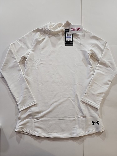 Under Armour Girls' Cozy Armour Long Mock T-Shirt White (100)/White Youth XL