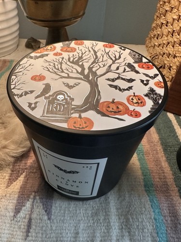 • Clementine paper Co. • Halloween Candle 24 Oz Glass Jar Cinnamon & Clove