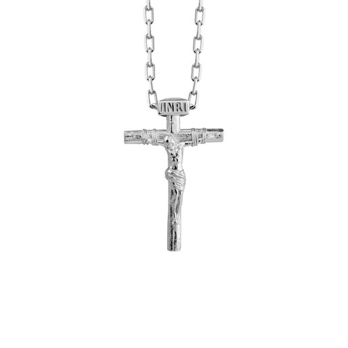 Jesus King of the Jews Crucifix in Oxidized Sterling Silver Necklace for Gift - Picture 9 of 9