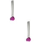 2 Pack Food Pegs Clips Tongs for Buffet Stainless Steel Silicon Bread BBQ