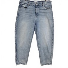 PAIGE Alexis High Rise Barrel Leg Jeans Light Wash Denim Women's Size 32