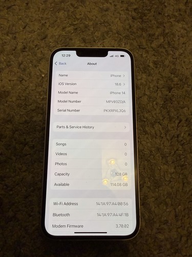 Apple iPhone 14 128GB Unlocked Smartphone Purple CRACKED CAMERA - Picture 3 of 5