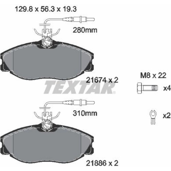 Textar 2167403 Bremsbelagsatz FüR Peugeot Citroen 406 607 Xsara ZX 8B 8E F 8C-image