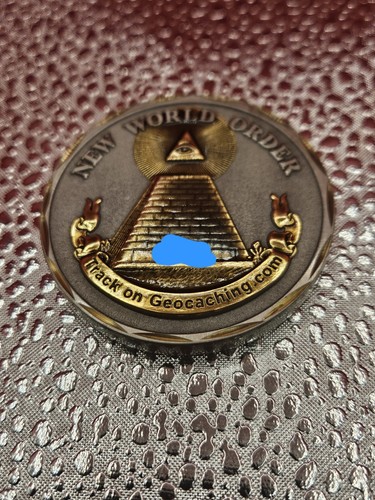New World Order Mystery Geocoin Unactivated - Picture 2 of 2