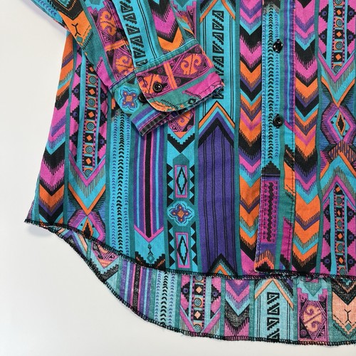 Camisas occidentales Wrangler vintage de los años 80 abotonadas - coloridas aztecas - talla grande - Imagen 5 de 17