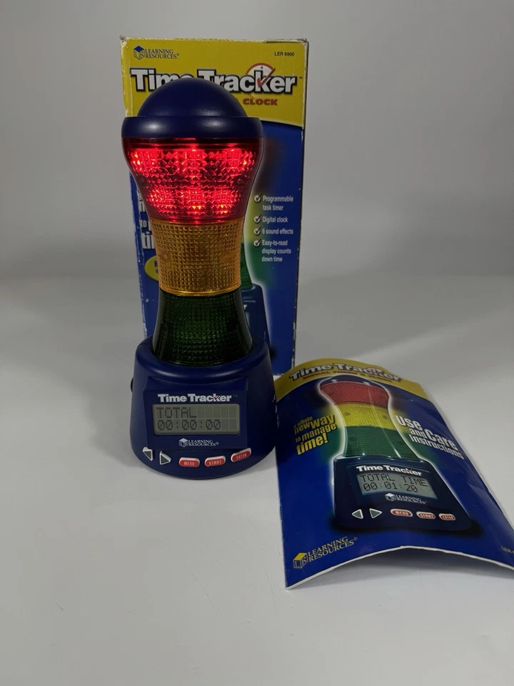 Time Tracker Visual Timer & Clock Learning Resources Lights & Sound Programmable - Image 3 of 4