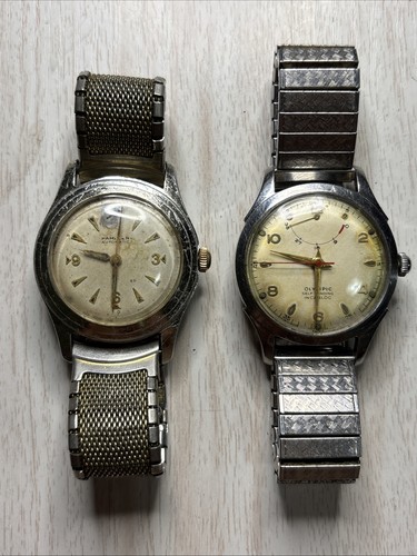 Lot 2 Ticking For Repair Vintage Olympic Hampden Power Reserve Automatic AS 1382