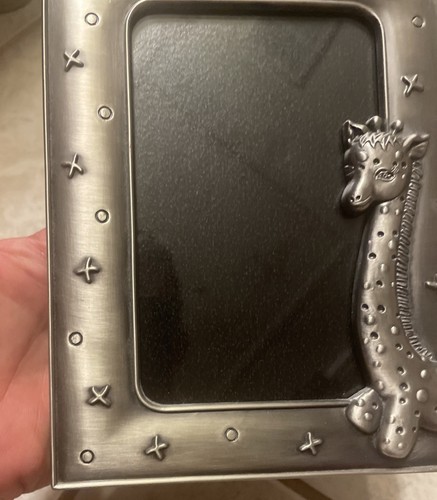 Fetco 4 x 6 Easel Back Pewter Giraffe Photo Frame For Nursery Or Child’s Picture - Picture 5 of 9