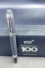 Montblanc Starwalker Ballpoint Pen Black Check Body + Silver Clip I Black Ink