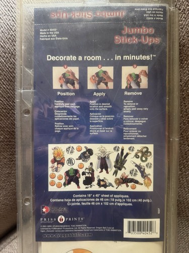 Vintage Dragon Ball Z Jumbo Stick-Ups Wall Stickers Very Rare NOS Priss Prints - Bild 5 von 8