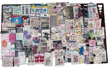 Huge Lot Sticker & Scrapbooking Embellishments Rhinestones 100 Plus Pieces