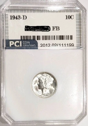 1943-D Mercury Dime  Superb Gem BU +++ FB Full Bands Blazing White