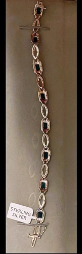 Womens NWT Sterling Silver Jewelry Set Emeralds & Diamond Accents 3 Piece - Picture 3 of 9