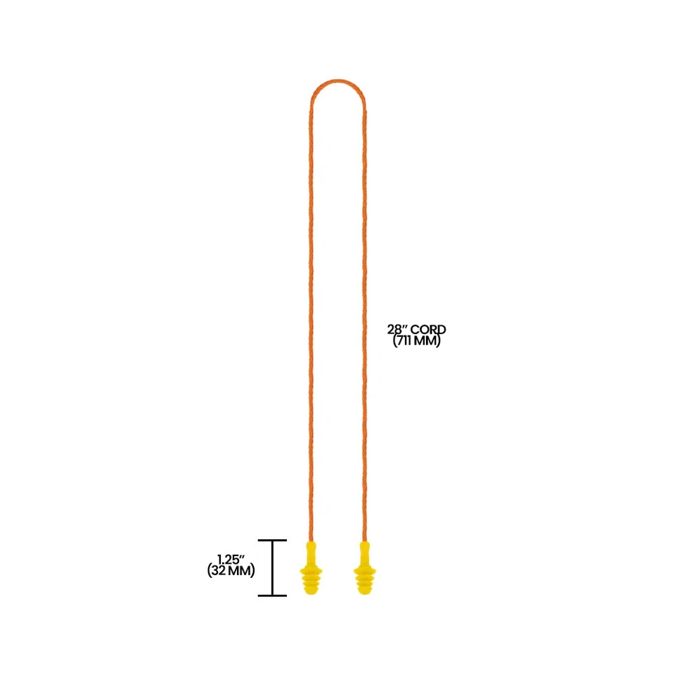 Tapones para los oídos Zenport EP564 de fácil ajuste con cuerda para el cuello con cable, 100 pares - Paquete de 2 Foto 4 de 4