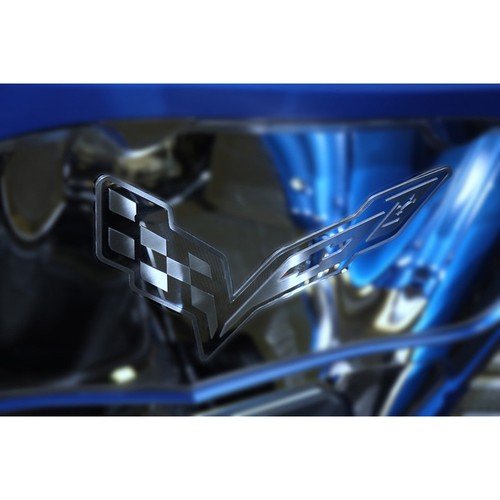 Insignia de capó ACC para Corvette C7 2014-19-ino inoxidable/pulido/cepillado/se adapta a almohadilla OEM - Imagen 4 de 6