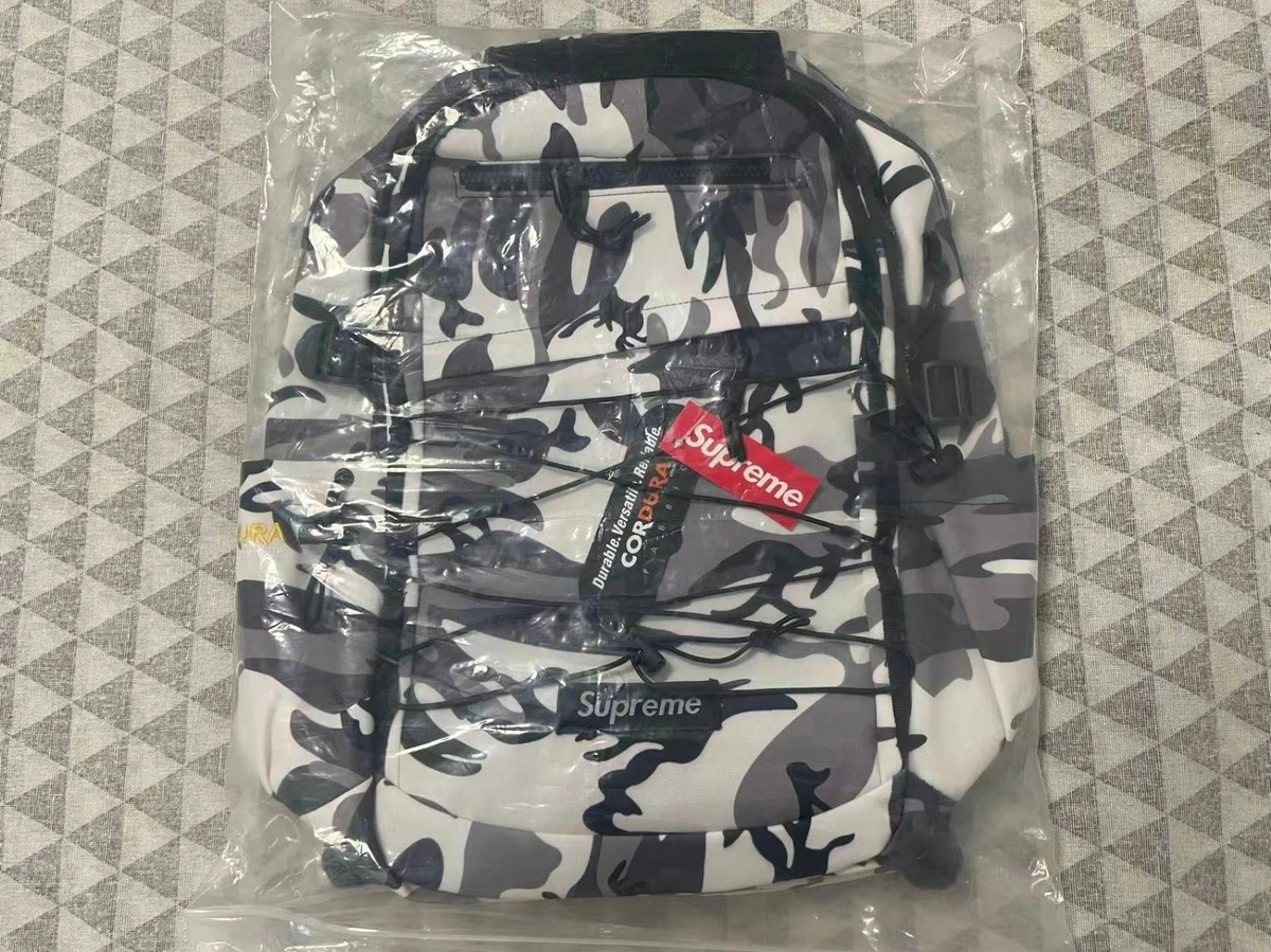 SUPREME SS25 Cordura Snow Camo Backpack Mountaineering Bags Travel