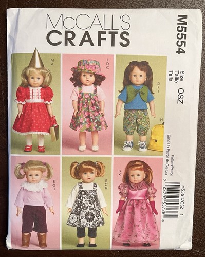 3 McCall's Crafts 18" Doll Clothes Sewing Patterns: M5554 M6005 M6526 18 Outfits - Picture 2 of 10