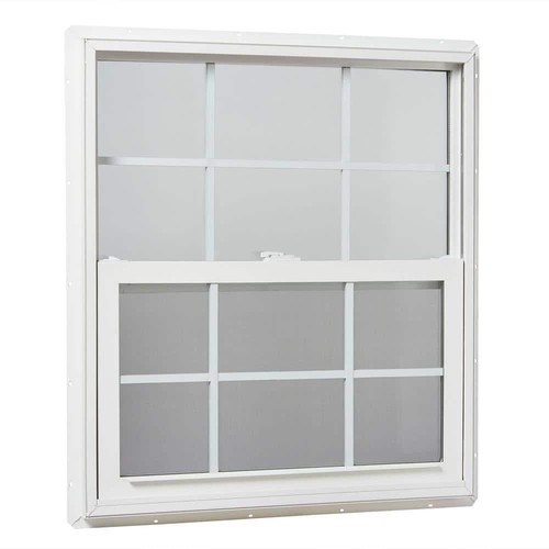 32 in. x 36 in. White Double-Pane Insulated Glass Vinyl Single Hung Window with