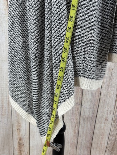 Eileen Fisher Cascading Cardigan Medium Natural Black Organic Cotton NWT - Picture 4 of 7