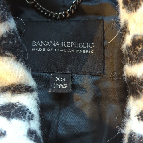 Cappotto da neve Banana Republic donna XS leopardato bozzolo cerniera laterale lana - Foto 6 di 8