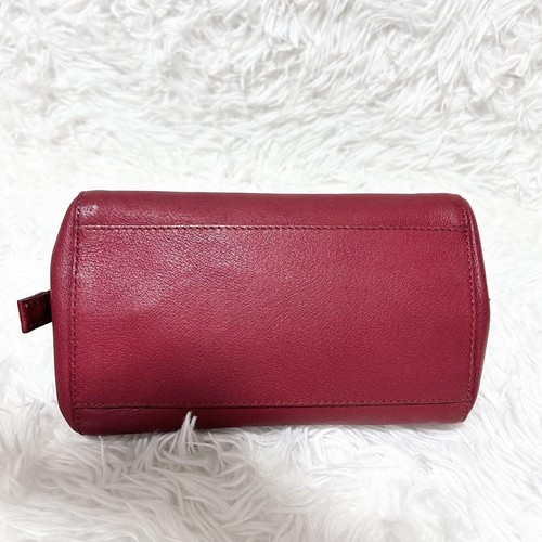 MIU MIU 90s Red Leather Mini Boston Bag Vintage Logo Embossed w/ Dust Bag Used - Picture 7 of 17