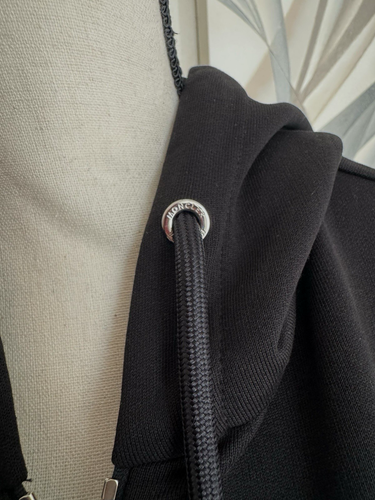 $1,095 NEW! Moncler Men's Black Striped Trim Zip Up Cardigan Hoodie SZ L NWT - Picture 10 of 23