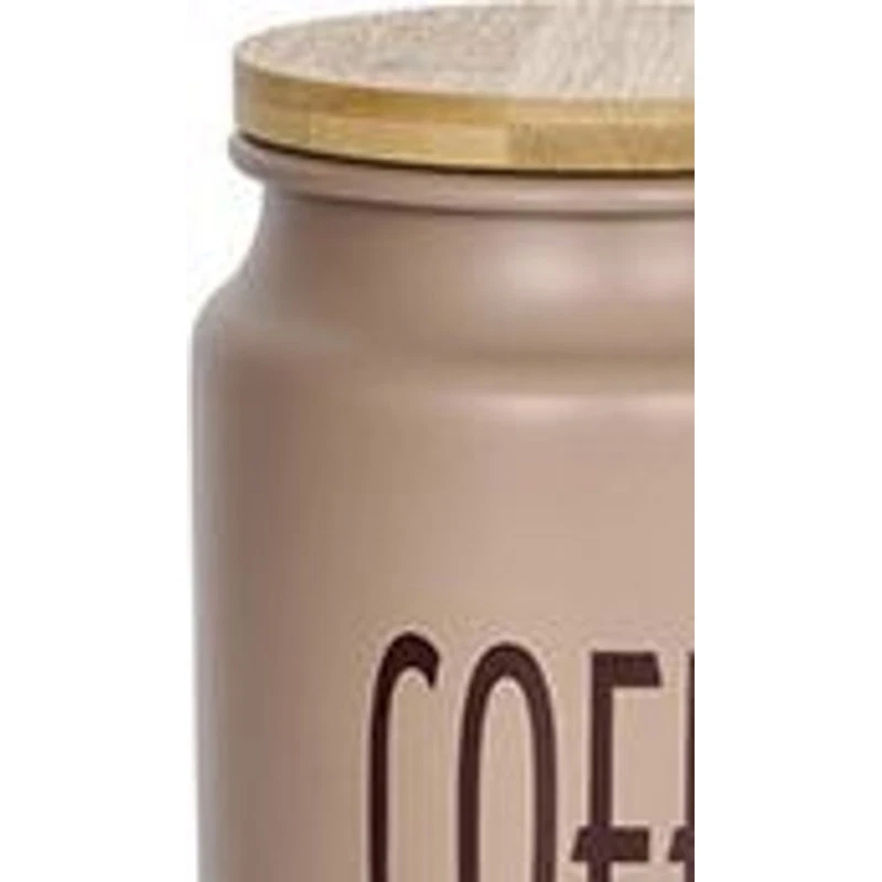 Barattolo Caffè BRANDANI Tortora Metallo Tappo Bamboo 15cm Contenitore Cucina, fotografia 5 di 9