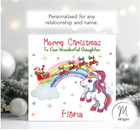 Unicorn Christmas Card Personalised Girls Daughter Granddaughter Niece - UNI-1