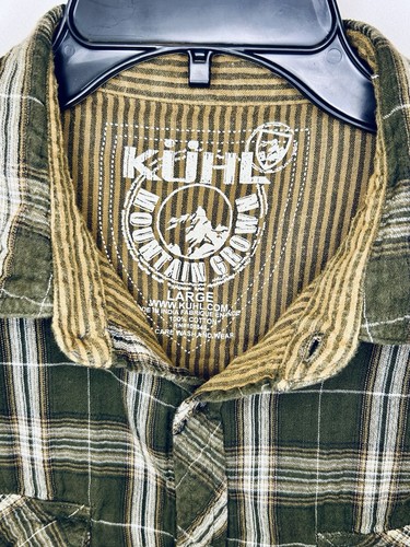 Kuhl Uomo Grande Beige Dillingr Plaid Escursionismo Outdoor Morbido Manica Lunga - Foto 2 di 7