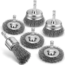 6Pcs Professional Wire Wheel, Carbon Steel Wire Brush for Drill, Drill Cup Brush