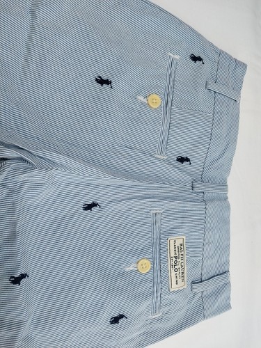 Polo Ralph Lauren Logo embroidered all over shorts Boys Kids size 8 Strip Shorts - Picture 11 of 13